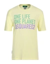 Dsquared2 Man T-shirt Light Yellow Size L Cotton