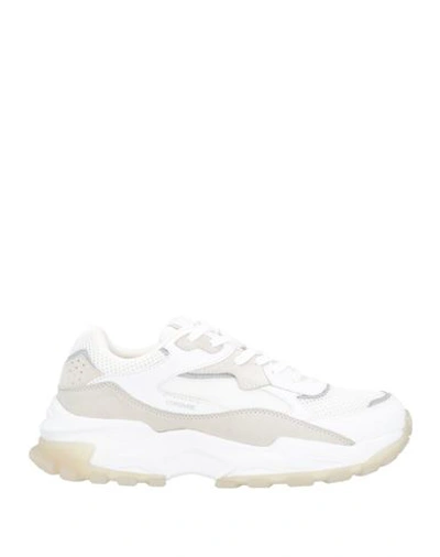 Crime London Man Sneakers White Size 9 Textile Fibers, Leather
