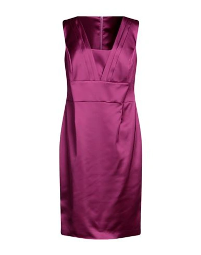 Antilea Woman Midi Dress Mauve Size 12 Polyester, Elastane In Purple