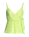 Liu •jo Woman Top Acid Green Size L Polyester, Elastane