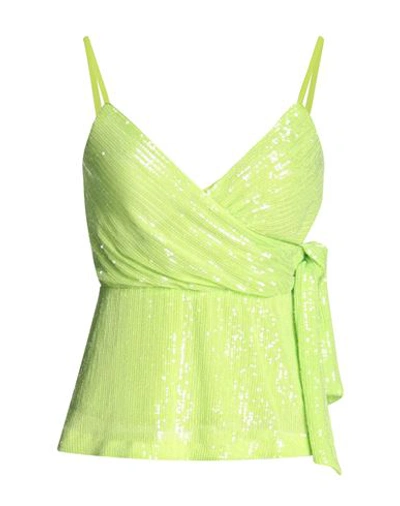 Liu •jo Woman Top Lime Green Size L Polyester, Elastane