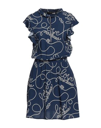 Love Moschino Woman Mini Dress Navy Blue Size 8 Viscose