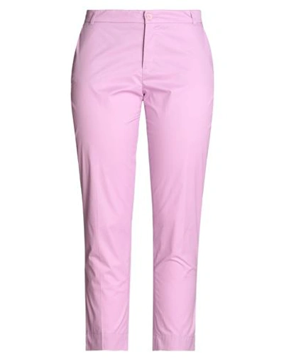 Xandres Woman Pants Pink Size 14 Cotton, Elastane
