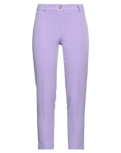 Maryley Woman Pants Light Purple Size 10 Polyester, Elastane