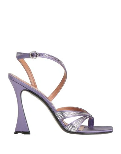 D’accori D'accori Woman Thong Sandal Purple Size 7.5 Textile Fibers