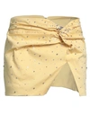 Des Phemmes Des_phemmes Woman Mini Skirt Yellow Size 4 Cotton, Elastane