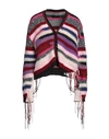 Amiri Cardigan In Multicolor Cotton And Nylon In Purple