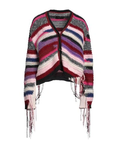 AMIRI AMIRI WOMAN CARDIGAN PURPLE SIZE L NYLON, COTTON, ALPACA WOOL, POLYESTER