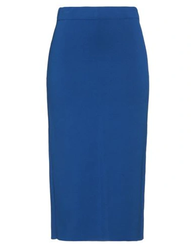 Liviana Conti Woman Midi Skirt Blue Size 6 Viscose, Polyamide, Polyester
