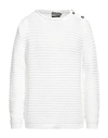 Canali Man Sweater White Size 44 Cotton In White