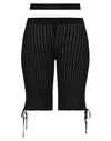 Andreädamo Black Floating Rib Shorts In Black