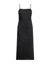 Seventy Sergio Tegon Woman Maxi Dress Black Size 8 Linen, Viscose, Elastane