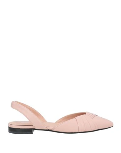 Pollini Woman Ballet Flats Blush Size 11 Leather In Pink