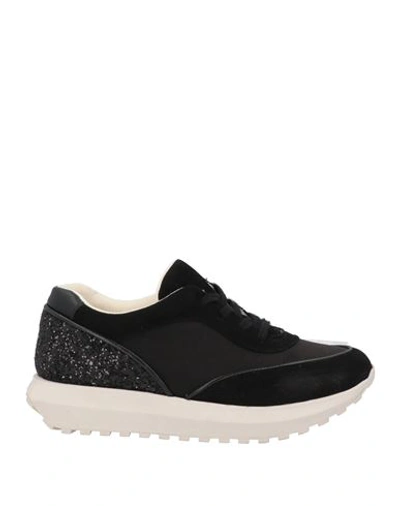 Daniele Ancarani Woman Sneakers Black Size 7 Leather, Textile Fibers