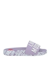 Love Moschino Woman Sandals Lilac Size 11 Pvc - Polyvinyl Chloride In Purple