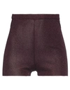 VALENTINO VALENTINO GARAVANI WOMAN SHORTS & BERMUDA SHORTS DEEP PURPLE SIZE L VISCOSE, METALLIC FIBER, POLYEST