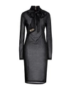 Gcds Woman Midi Dress Black Size L Polyamide, Metallic Fiber