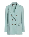 KILTIE KILTIE WOMAN BLAZER LIGHT GREEN SIZE 12 POLYESTER, ELASTANE