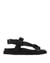 Baldinini Man Sandals Black Size 13 Leather In Black