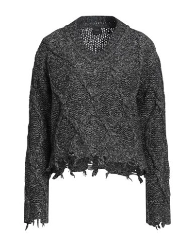 Pinko Woman Sweater Lead Size M Wool, Cotton, Polyamide In Grey