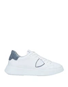 Philippe Model Temple Low White Blue Sneaker In White