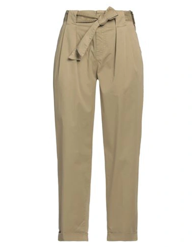 Dondup Woman Pants Sage Green Size 28 Cotton, Elastane