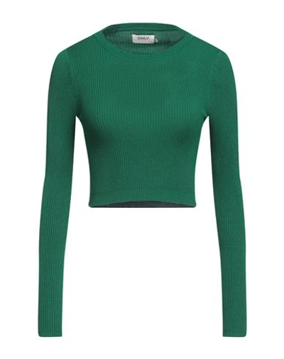Only Woman Sweater Green Size L Viscose, Nylon