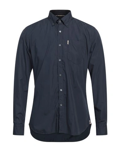 Aquascutum Man Shirt Midnight Blue Size 17 Cotton