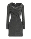 Angela Davis Woman Mini Dress Black Size S Polyamide, Metallic Fiber, Elastane