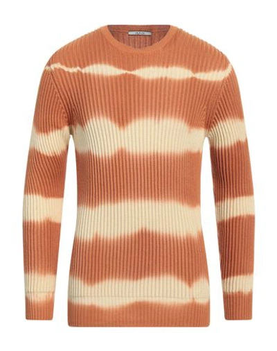 At.p.co At. P.co Man Sweater Camel Size L Cotton In Beige