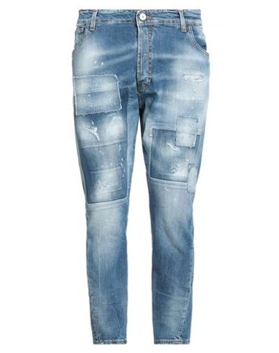 Yes London Man Jeans Blue Size 38 Cotton, Elastane