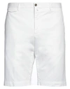 Pt Torino White Bermuda With Pence And Side Pocket With Flap In Linen And Cotton Blend Man In White