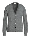 Filippo De Laurentiis Man Cardigan Lead Size L Wool, Polyester, Polyamide In Grey
