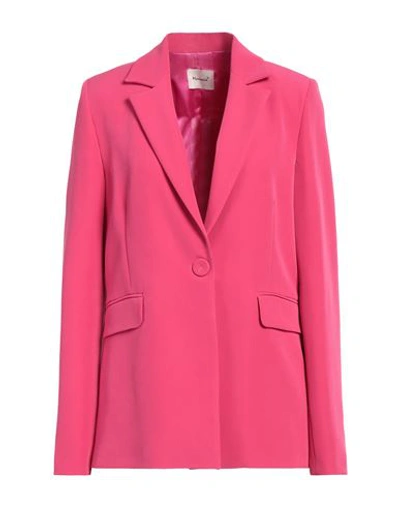 Mariuccia Woman Blazer Magenta Size M Polyester, Elastane In Magenta