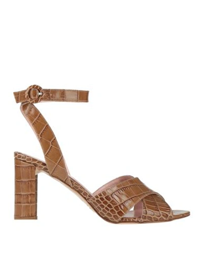 Anna F. Woman Sandals Camel Size 10 Leather In Beige