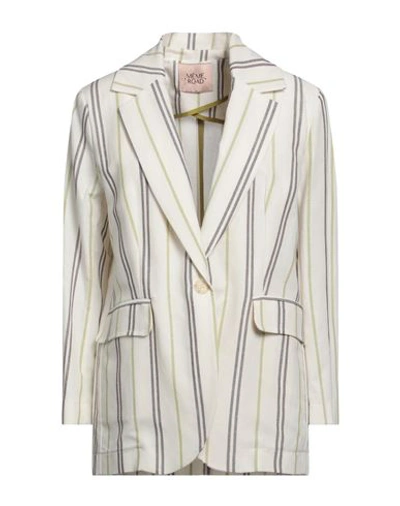 Même Road Woman Blazer Ivory Size 4 Cotton, Polyester, Linen In White