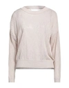 Brand Unique Woman Sweater Beige Size 2 Viscose, Polyamide, Polyester In Beige