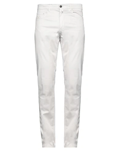 Panama Man Pants Ivory Size 33 Cotton, Elastane In White