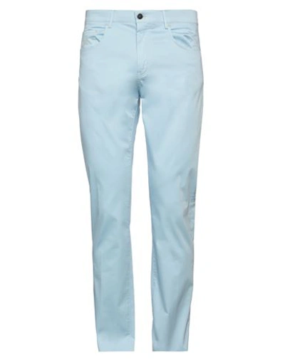 Panama Man Pants Light Blue Size 33 Cotton, Elastane