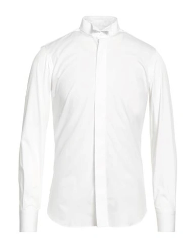 Alessandro Gherardi Man Shirt White Size 15 ¾ Cotton, Nylon, Elastane