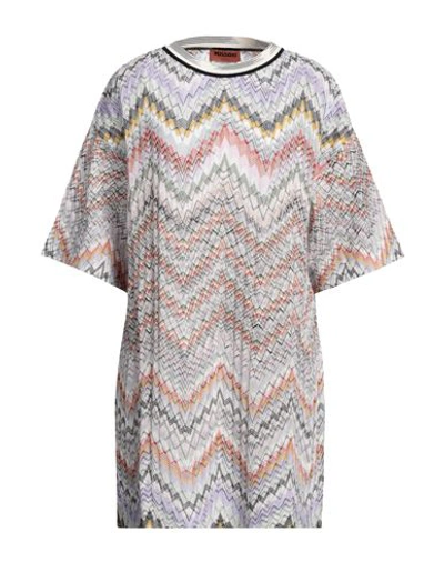 Missoni Woman Mini Dress Light Purple Size L Virgin Wool, Wool, Cotton, Polyamide