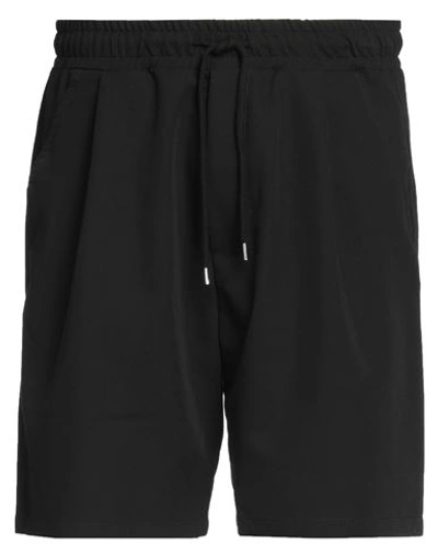 Woc Writing On Cover Man Shorts & Bermuda Shorts Black Size M Polyester, Viscose, Elastane