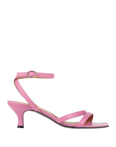 Via Roma 15 Woman Sandals Pink Size 10 Leather