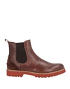 Pollini Man Ankle Boots Brown Size 12 Leather In Brown