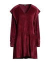 Dondup Woman Mini Dress Garnet Size 6 Viscose, Polyamide In Red
