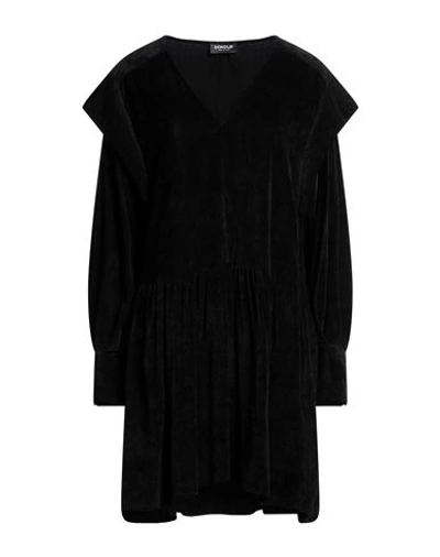 Dondup Woman Mini Dress Black Size 2 Viscose, Polyamide In Black