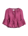 Isabel Marant Étoile Marant Étoile Woman Top Mauve Size 6 Cotton, Linen, Viscose In Purple