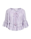 Isabel Marant Étoile Marant Étoile Woman Top Lilac Size 10 Cotton, Linen, Viscose In Purple