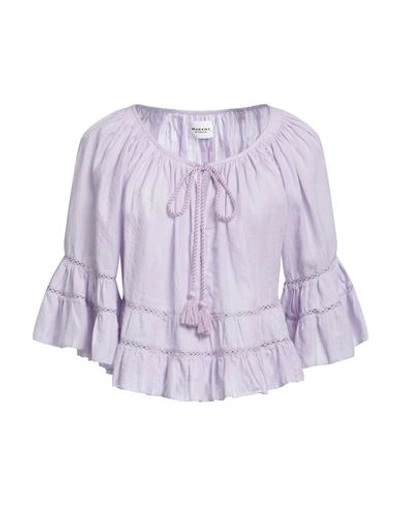 Isabel Marant Étoile Marant Étoile Woman Top Lilac Size 10 Cotton, Linen, Viscose In Purple