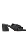 L'arianna Woman Sandals Black Size 7 Leather